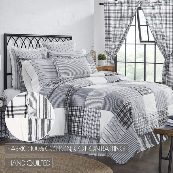 Sawyer Mill Black Twin Quilt 68Wx86L 3pc Bundle (Quilt, Bed Skirt, Sham) - Clearance All Sales Final