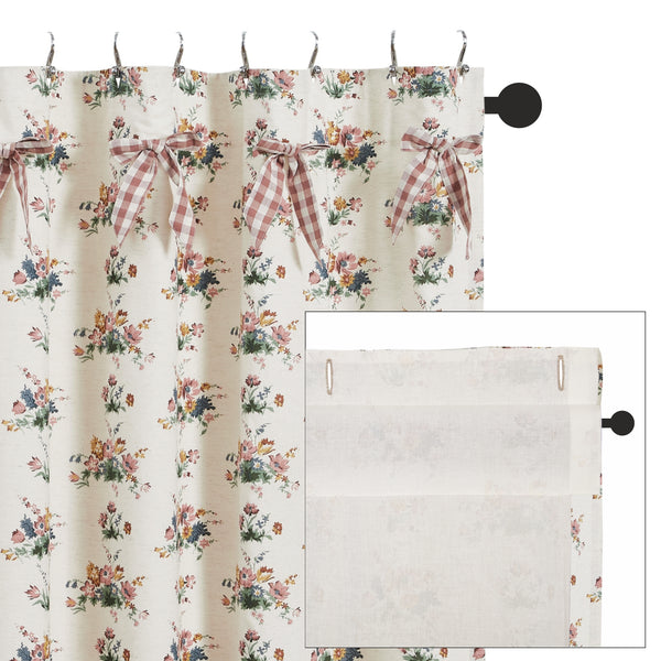 Rosehill Cottage Floral Shower Curtain 72x72 | Dusty Rose Farmhouse Bath Curtain
