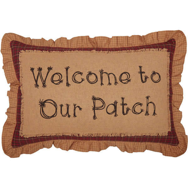 Landon Welcome to Our Patch Farmhouse Decorative Throw Pillow 14x22 Inch Autumn Fall Harvest Seasonal Accent Cushion (2 PC Bundle)