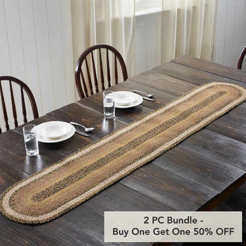Kettle Grove Jute Runner 13x72 (2 PC BOGO Bundle)
