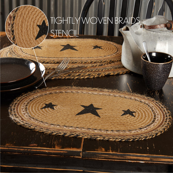 Kettle Grove Jute Placemat Stencil Stars 12x18 (6 PC Bundle)