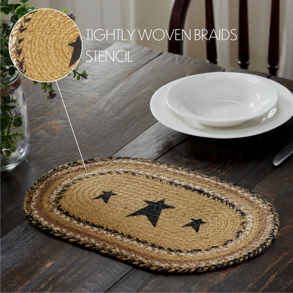 Kettle Grove Jute Placemat Stencil Stars 10x15 (6 PC Bundle)