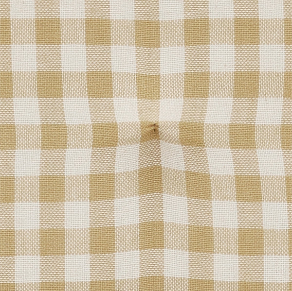 Golden Wheat Gingham Cotton Chair Pad - 15.5x17 Cushioned Seat Cushion - VHC Brands