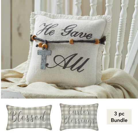 Celebrate Grace Inspirational Easter Pillows (3PC Bundle)