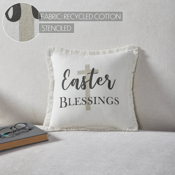 Risen Inspirational Easter Cross Pillows 12x12 (2PC Bundle)