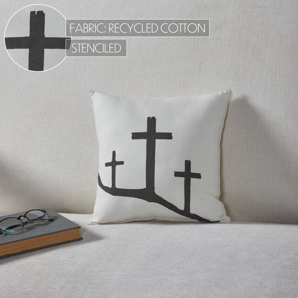 Risen Inspirational Easter Cross Pillows 12x12 (2PC Bundle)