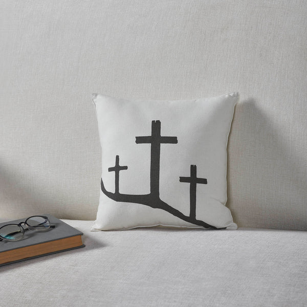 Risen Inspirational Easter Cross Pillows 12x12 (2PC Bundle)