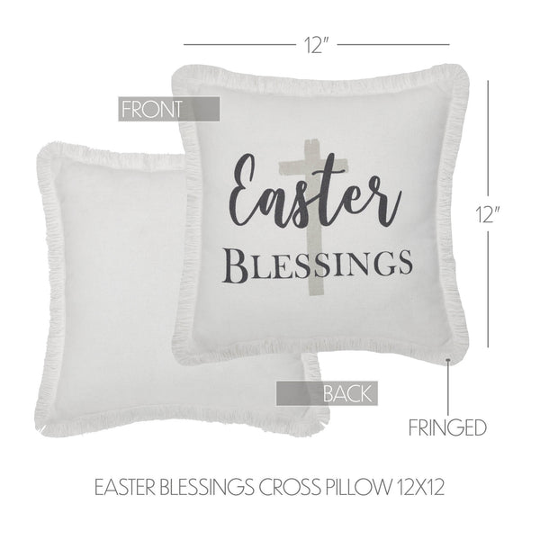 Risen Inspirational Easter Cross Pillows 12x12 (2PC Bundle)