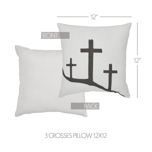 Risen Inspirational Easter Cross Pillows 12x12 (2PC Bundle)