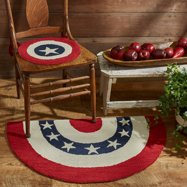 Americana Star Hooked Chairpad Allysons Place