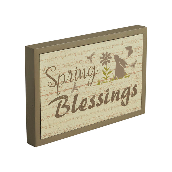 Bunny Hop Spring Easter MDF Framed Wall Signs (2PC Bundle)