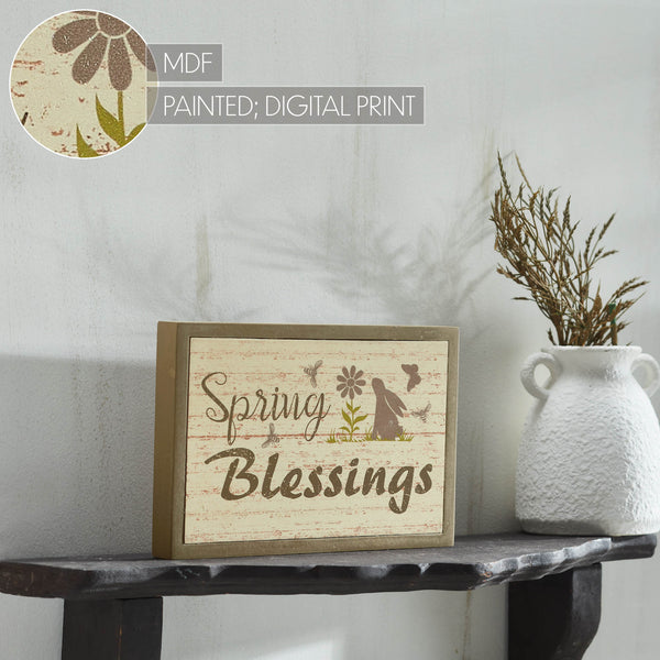 Bunny Hop Spring Easter MDF Framed Wall Signs (2PC Bundle)