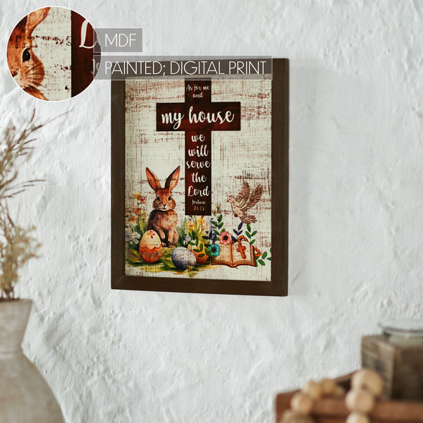 Bunny Hop Spring Easter MDF Framed Wall Signs (2PC Bundle)