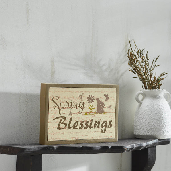 Bunny Hop Spring Easter MDF Framed Wall Signs (2PC Bundle)
