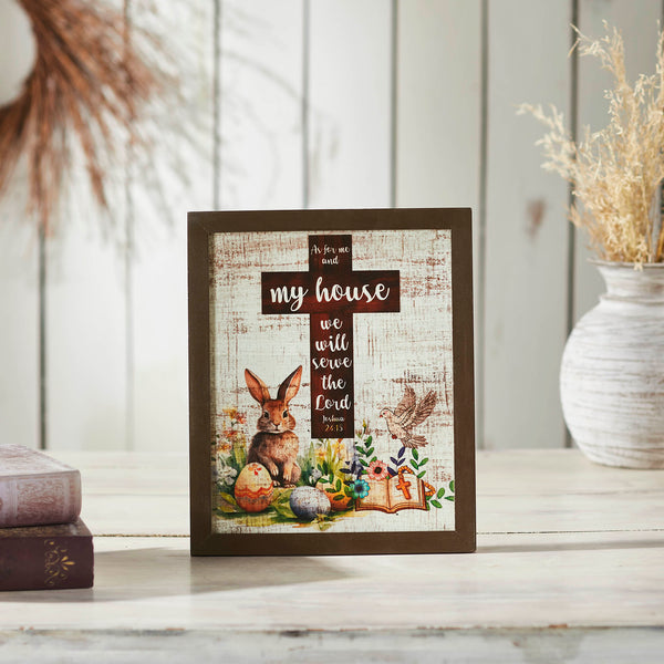 Bunny Hop Spring Easter MDF Framed Wall Signs (2PC Bundle)