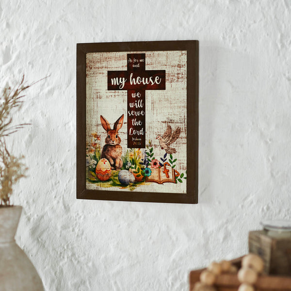 Bunny Hop Spring Easter MDF Framed Wall Signs (2PC Bundle)