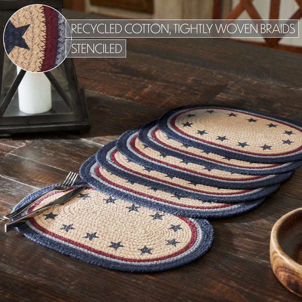 My Country Oval Placemat Stencil Stars Set of 6 10x15