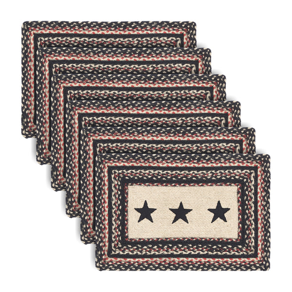 Colonial Star Jute Rect Placemat Set of 6 12x18