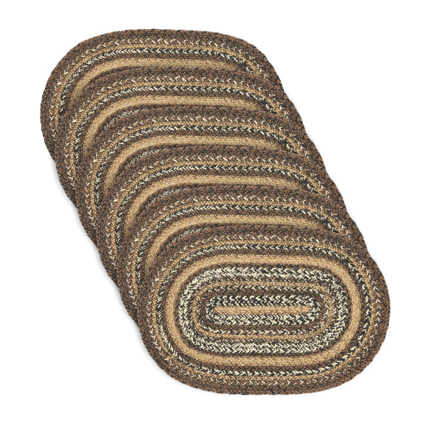 Espresso Jute Oval Placemat Set of 6 12x18