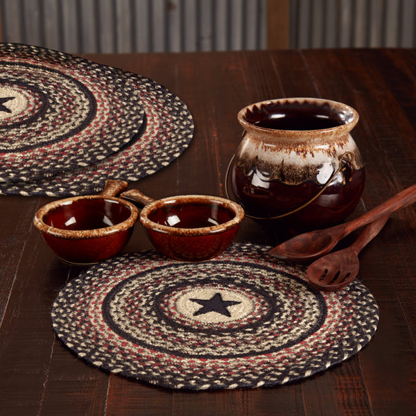 Colonial Star Jute Trivet 15 inch Diameter Set of 3