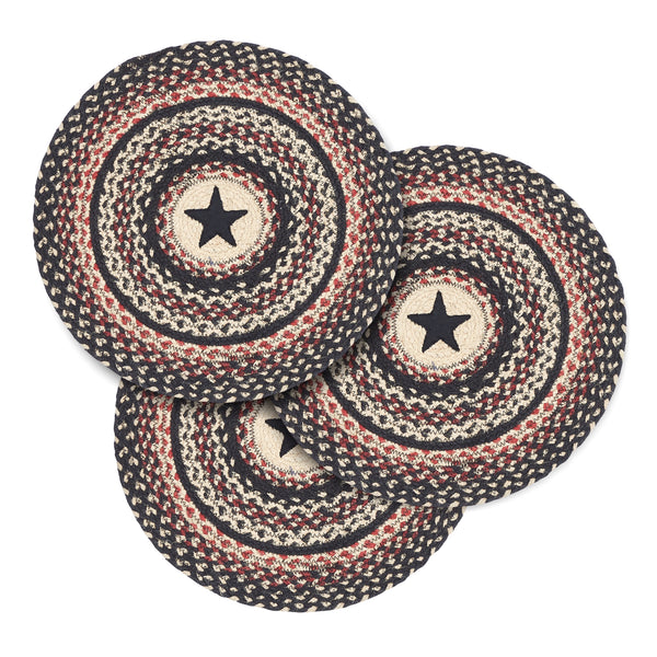 Colonial Star Jute Trivet 15 inch Diameter Set of 3