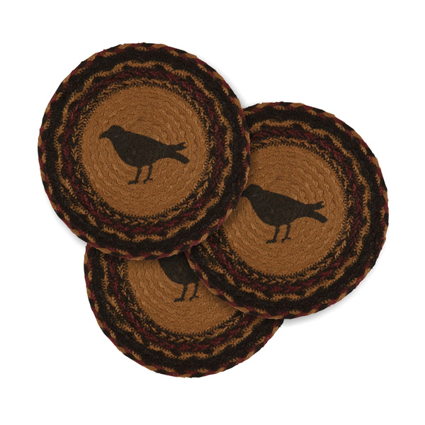 Heritage Farms Crow Jute Trivet 8 inch Diameter Set of 3