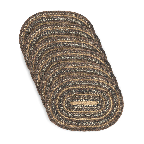 Espresso Jute Oval Placemat Set of 6 10x15