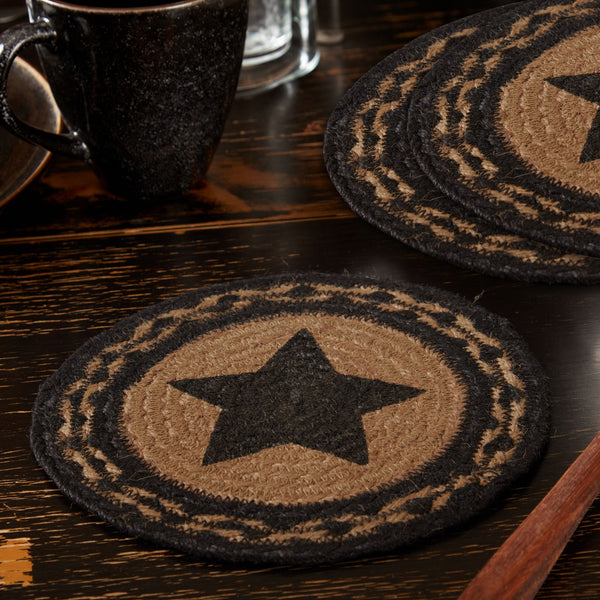 Farmhouse Jute Trivet Stencil Star 8 Set of 3