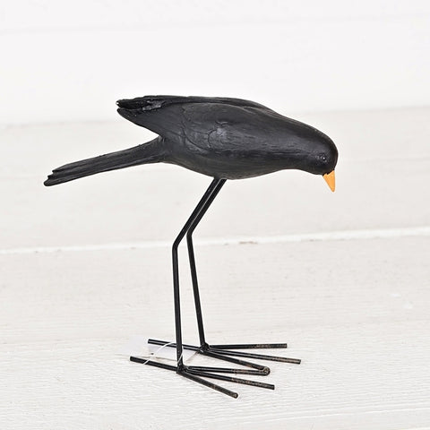 Standing Crow With Metal Feet Poly-resin standing crow with metal feet that measures approximately 6"x 5.75"x 2.75". See website for free shipping offer. Primitive Country Farmhouse Home Decor. 