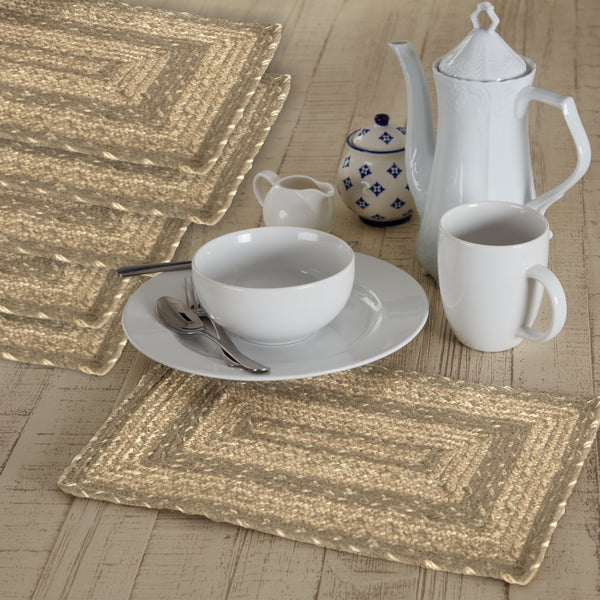 Cobblestone Jute Rect Placemat Set of 6 10x15
