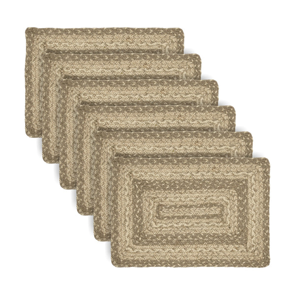 Cobblestone Jute Rect Placemat Set of 6 10x15