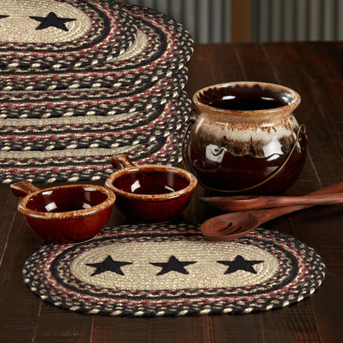 Colonial Star Jute Oval Placemat Set of 6 10x15