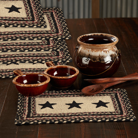 Colonial Star Jute Rect Placemat Set of 6 10x15
