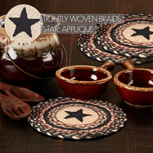Colonial Star Jute Trivet 8 Set of 3