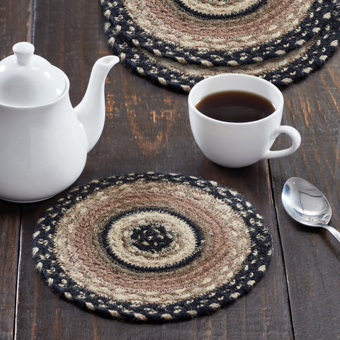 Sawyer Mill Charcoal Creme Jute Trivet 8 Set of 3