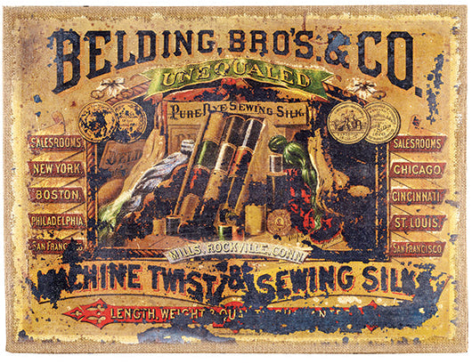 Old Sewing Burlap Print (24 x 18")