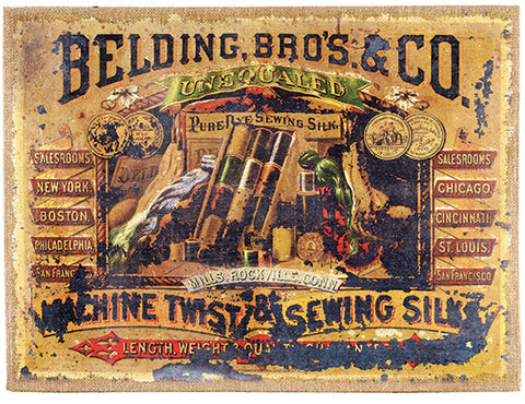 Old Sewing Burlap Print (24 x 18")