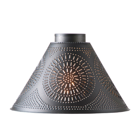 Large Barrington Shade with Chisel Design in Kettle Black