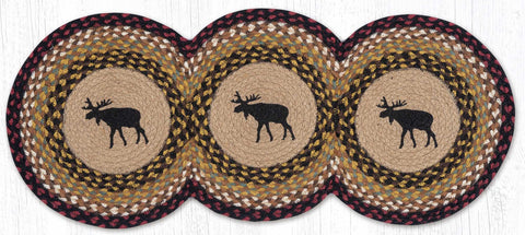 TCP-19 Black Moose Printed Tri Circle Runner 15"x36"