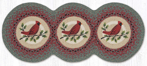 TCP-25 Holly Cardinal Printed Tri Circle Runner 15"x36"