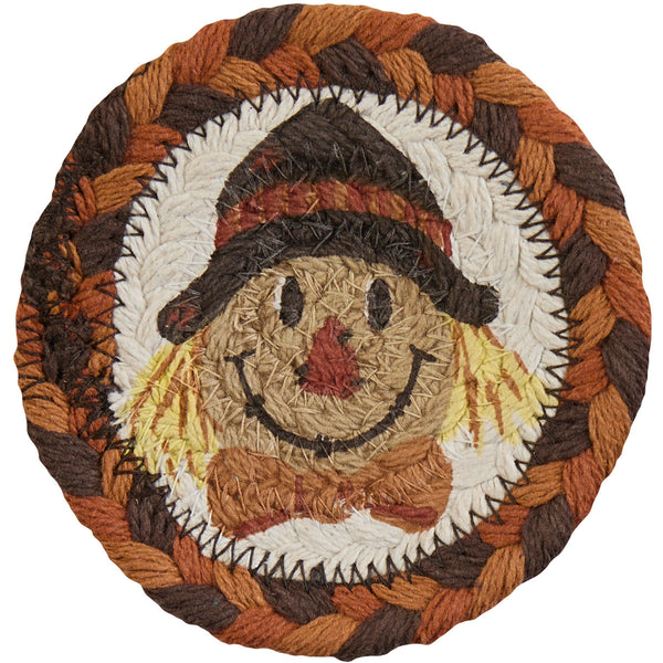 Scarecrow Printed Coasters Set of 4 | Fall Country Tabletop Décor