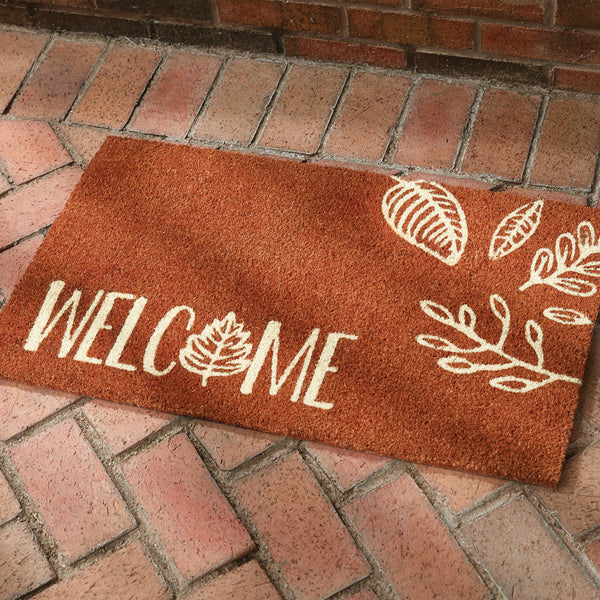 Our Graphic Leaves Welcome Doormat will liven up your entryway and add a fall welcome to your home.  Featuring aesthetic leaves with the word Welcome.