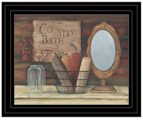 "Country Bath" By Pam Britton, Framed Print, Black Frame