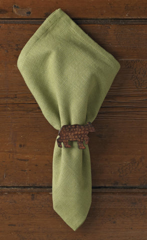 Add these Bear Napkin Rings to your table setting to show your love of natures bear. They look great with many of our country lodge table linens.