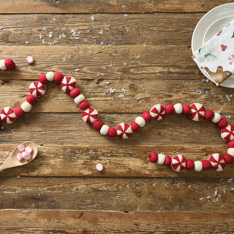 Peppermint Wool Garland