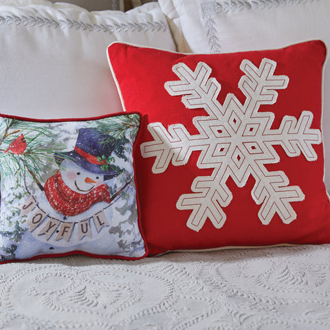 Flurry Friends Snowflake 16" Pillow Set Polyester Insert
