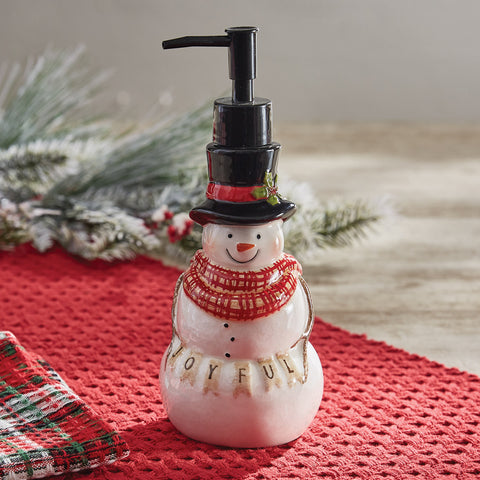Add a whimsical holiday touch to your country bathroom decor with the Flurry Friends Soap Dispenser! The cute snowman will surely charm your guests and be a warm accent to any home!