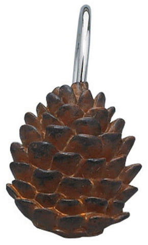 The Pinecone Shower Curtain Hooks are a darling accompaniment to any rustic or primitive country shower curtain! Kick up the bathroom decor a notch with these fun shower hooks!