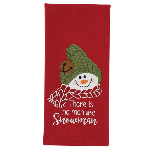 Farmhouse Snowman No Man Decorative Dishtowel (set of 2)