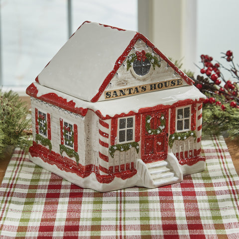 Store your cookies in festive style at Santa's House with the Vintage Town Square Cookie Jar! The snowy home is a functional way to add style to your holiday kitchen!